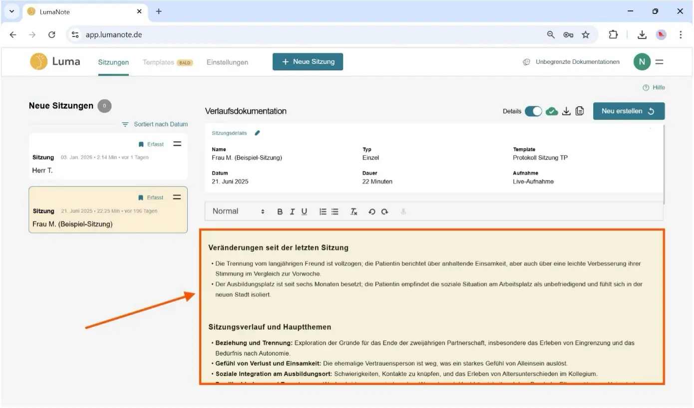 Dokumentation bearbeiten